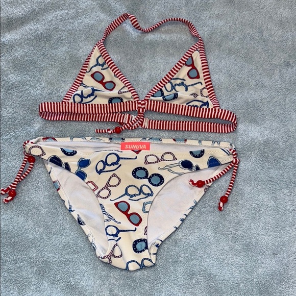 Sunuva Red and Blue Kids Swim Bikini - Picture 1 of 3